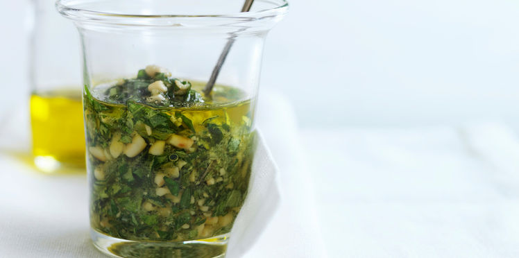 vinaigrette à l'ail et à la spiruline